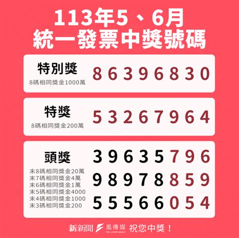 113年統一發票5 6月 2024開獎.